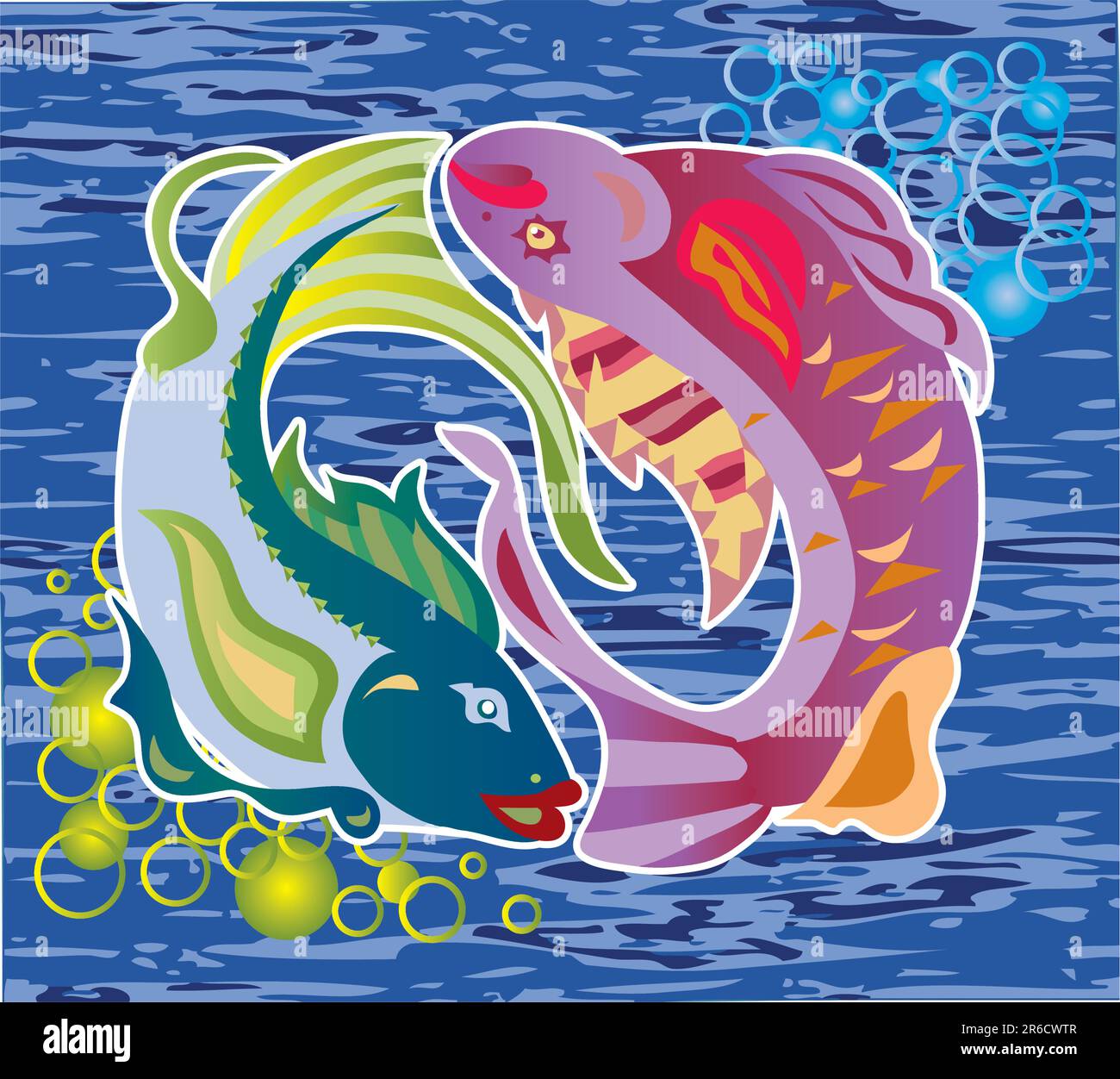 Images décoratives de poissons fée Illustration de Vecteur