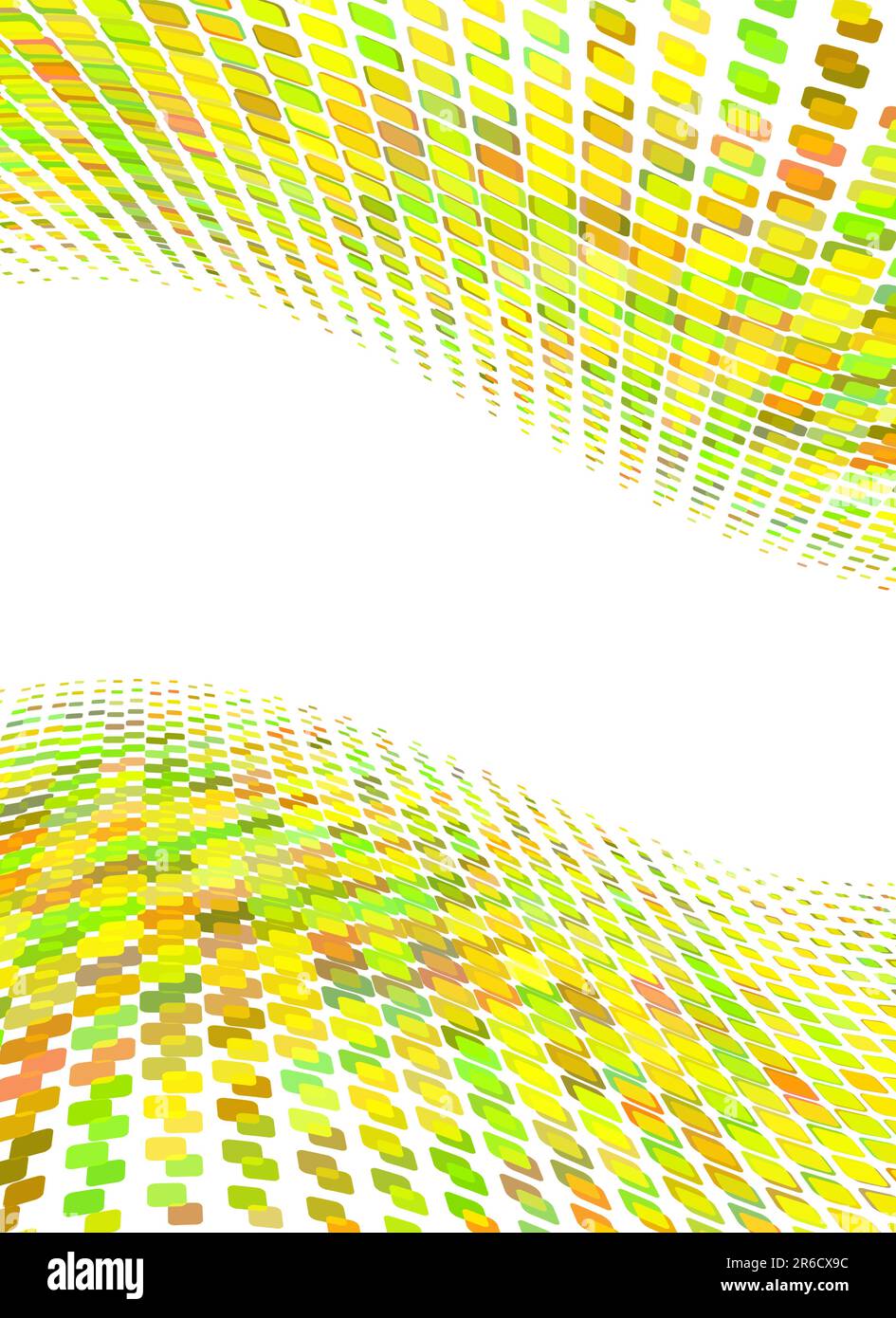 Vector illustration de surface d'onde biologique faite de carrés jaunes et verts Illustration de Vecteur