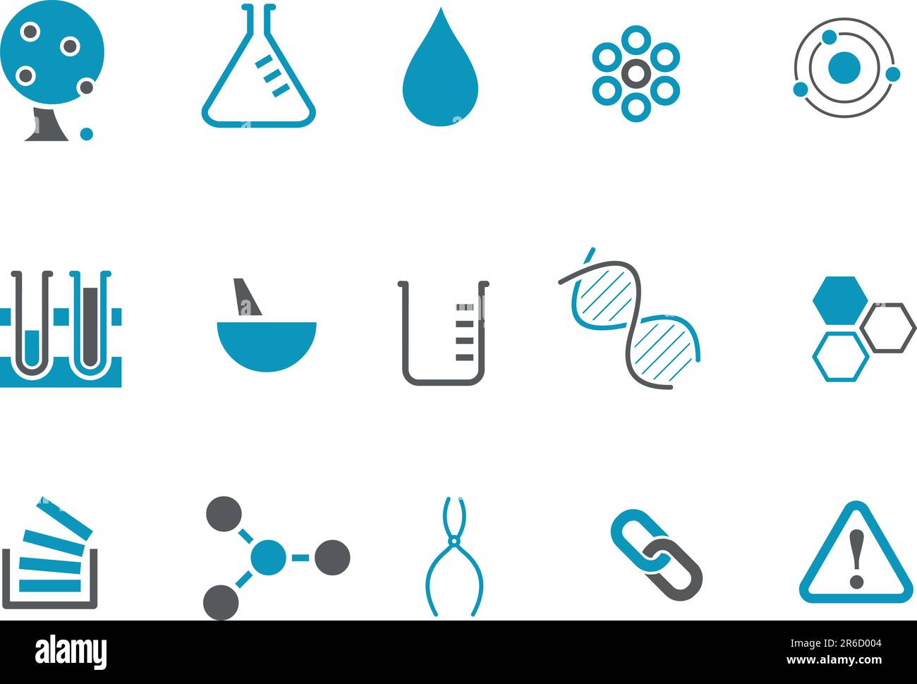 Pack d'icônes vectorielles - série bleue, collection de produits chimiques Illustration de Vecteur