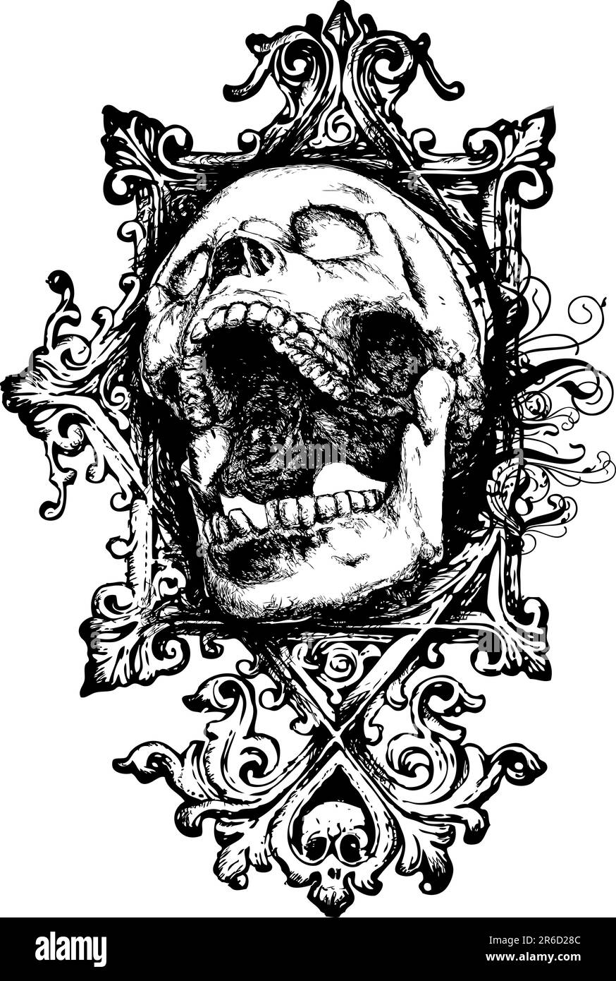 Idéal pour les arrière-plans, les illustrations et les tatouages ! Illustration de Vecteur