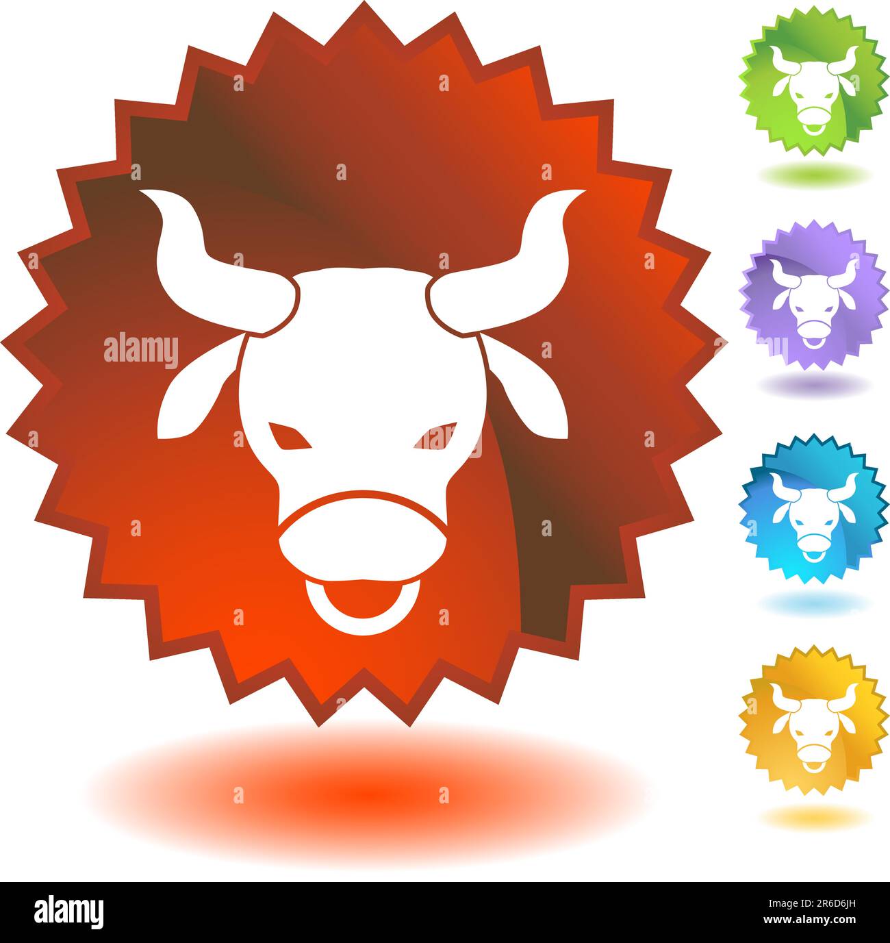 Ensemble d'icônes 3D zodiac label - Taurus. Illustration de Vecteur