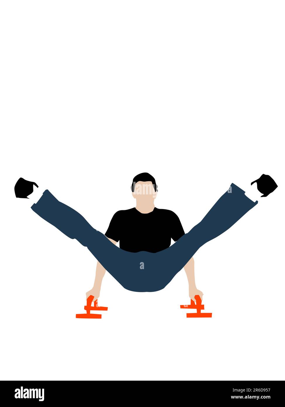fitnessman posant l'aide de push-up sur un fond isolé Illustration de Vecteur