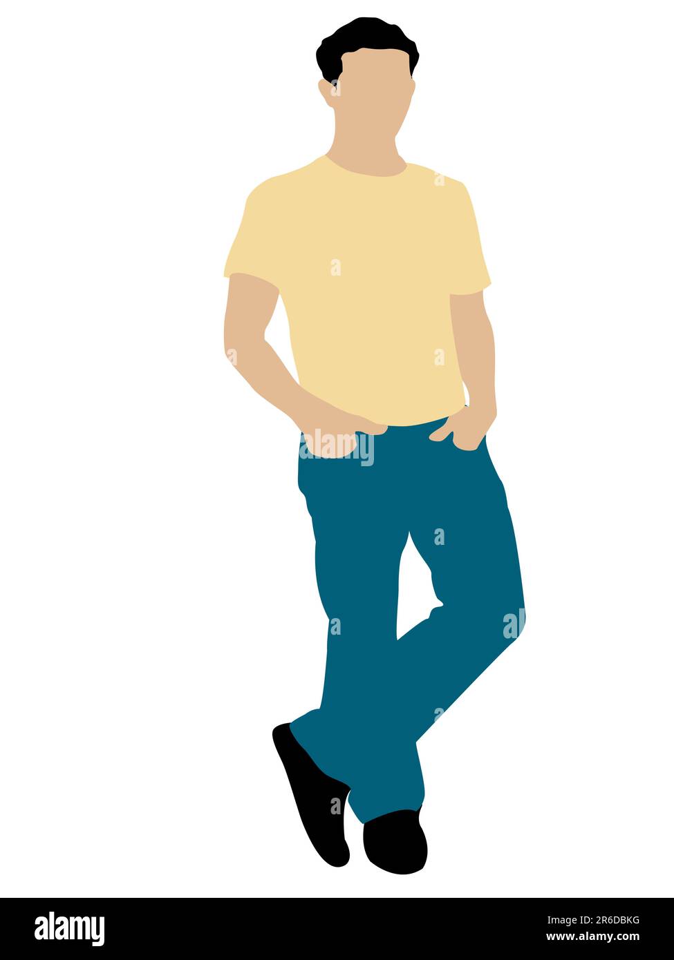 poser l'homme frais sur un arrière-plan isolé Illustration de Vecteur