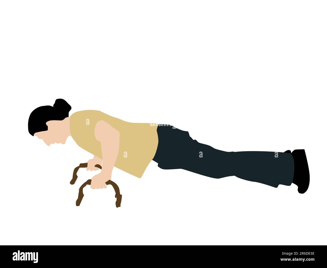 fitnessman faisant des push-up sur un arrière-plan isolé Illustration de Vecteur