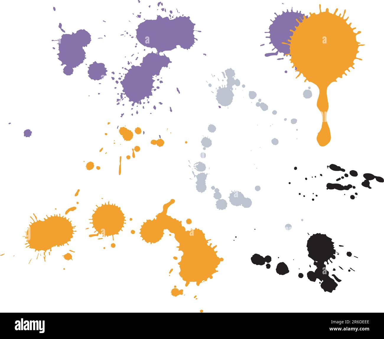 Des gouttes de peinture de différentes formes sur le site Illustration de Vecteur