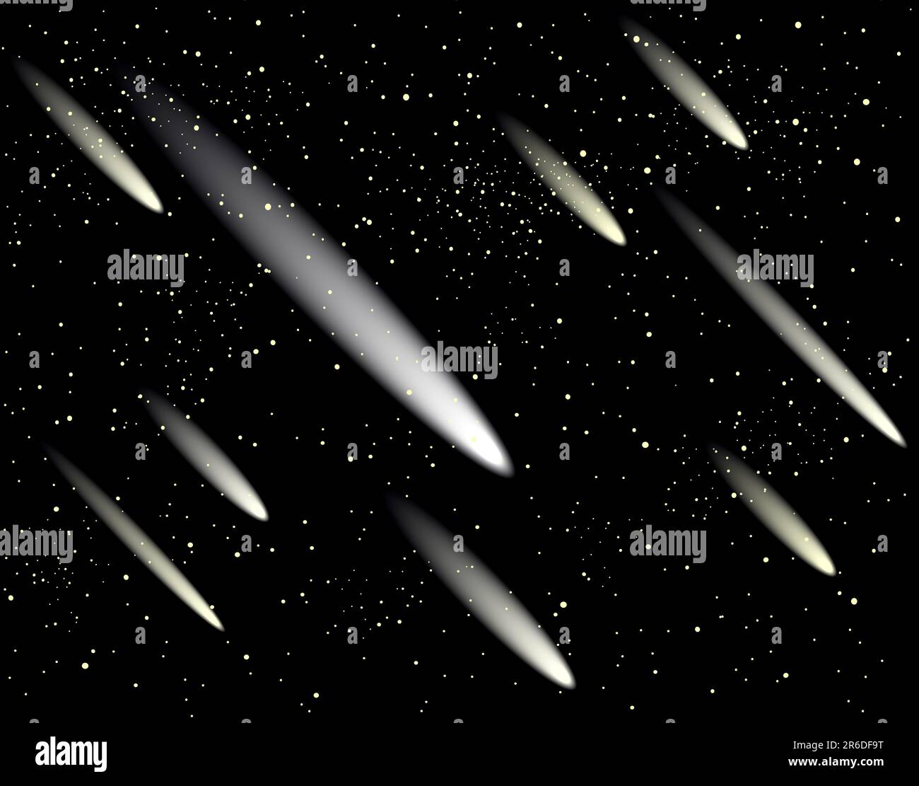 Illustration vectorielle modifiable des météores et des étoiles Illustration de Vecteur