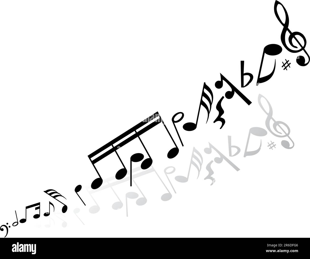 Résumé Contexte La musique avec différentes notes et lignes Illustration de Vecteur