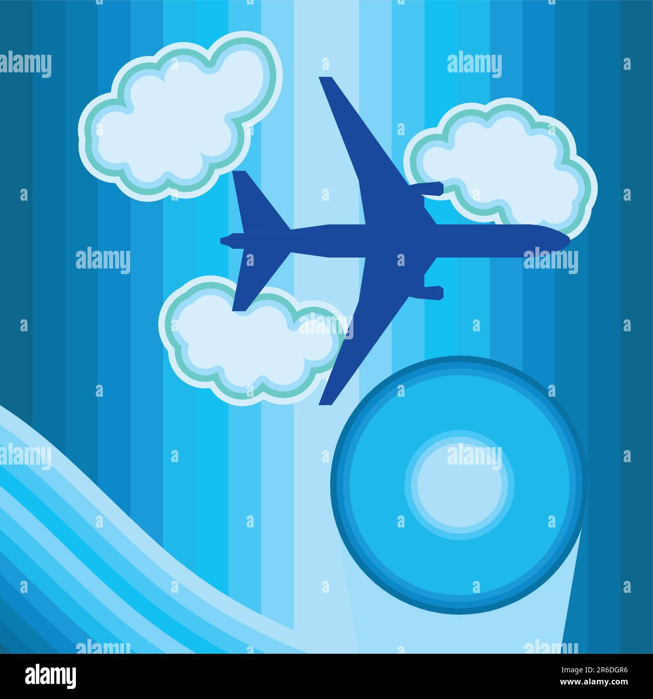 Avion sur le ciel Illustration de Vecteur