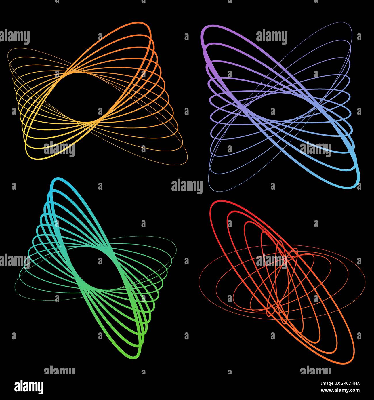 Ensemble d'images de l'onde de l'énergie. Illustration de Vecteur
