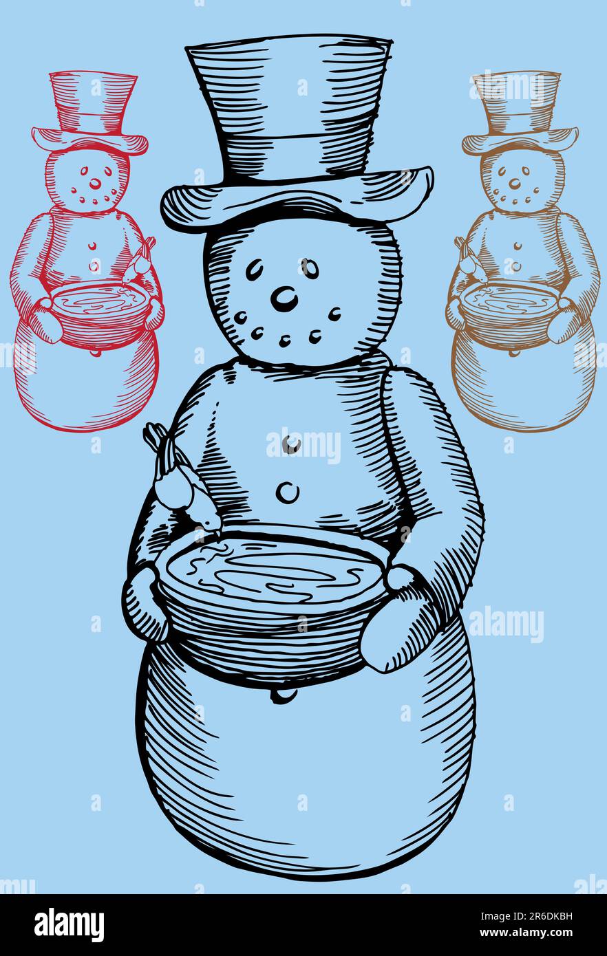 Objet d'hiver dessiné à la main - bonhomme de neige. Illustration de Vecteur Objet d'hiver dessiné à la main - bonhomme de neige. Illustration de Vecteur