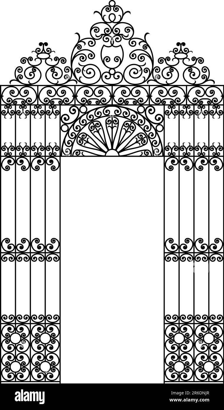 Image vectorielle d'une porte en fer forgé Illustration de Vecteur