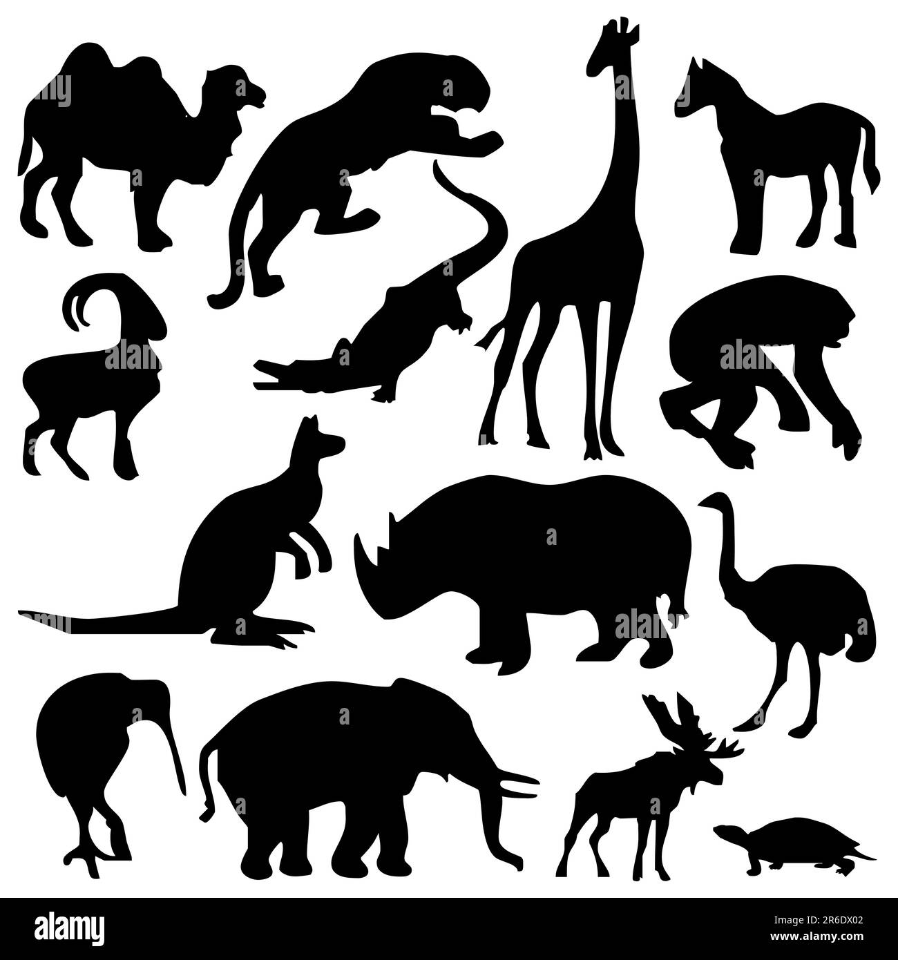 collection de silhouettes d'animaux différents Illustration de Vecteur