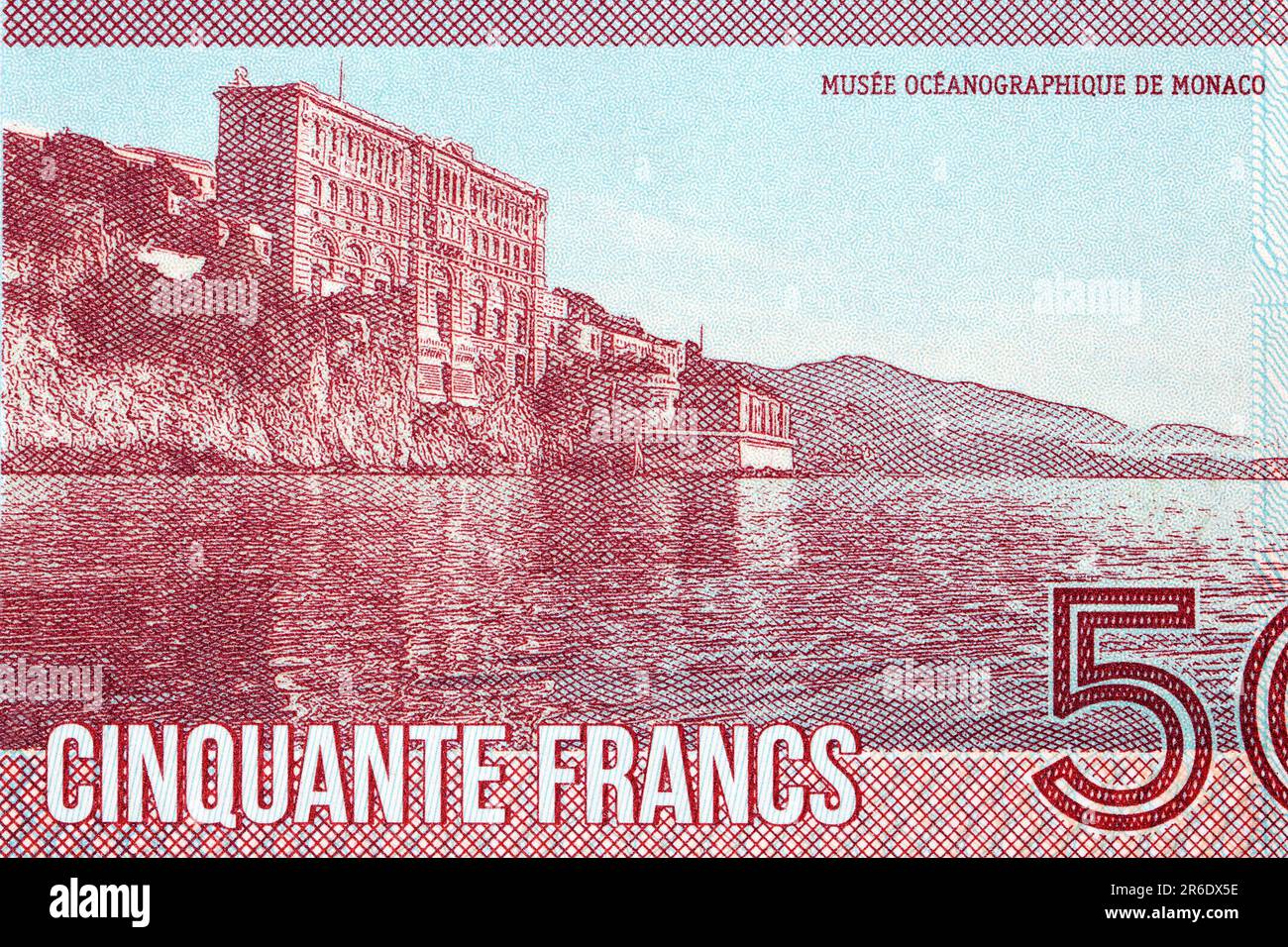 Musée océanographique de Monaco de l'argent - 50 Francs Banque D'Images