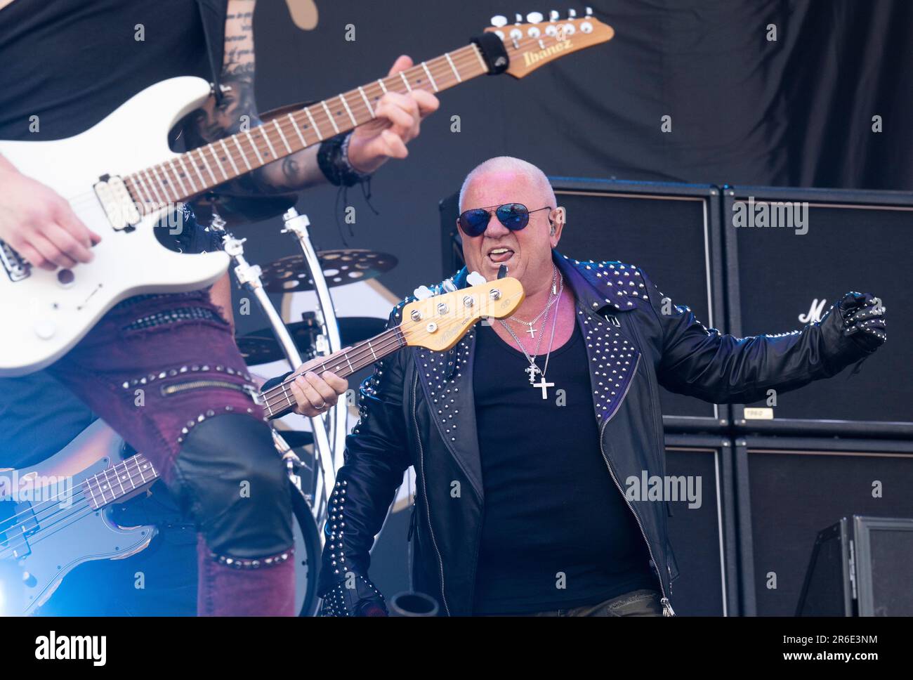 Suède, 8 juin 2023. Udo Dirkschneider, de l'U.D.O., en direct sur la scène du festival au Festival du rock de Suède sur 8 juin 2023. Photo: Fredrik Sandberg/TT/code 10080 crédit: TT News Agency/Alay Live News Banque D'Images