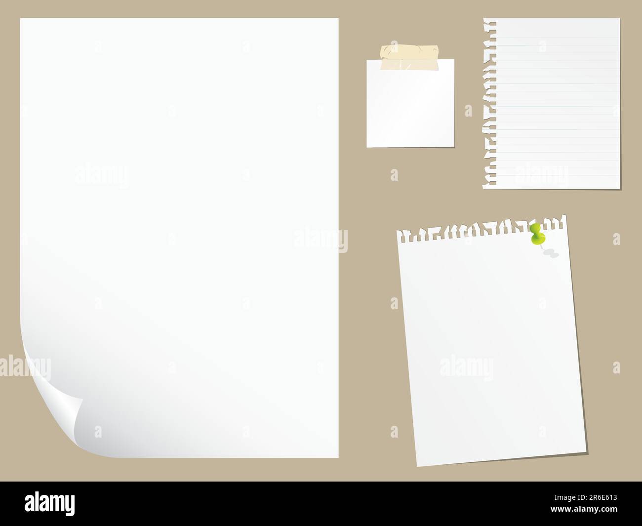 Jeu de papier vierge. Veuillez consulter mon portefeuille pour plus d'informations sur les articles de papeterie. Illustration de Vecteur