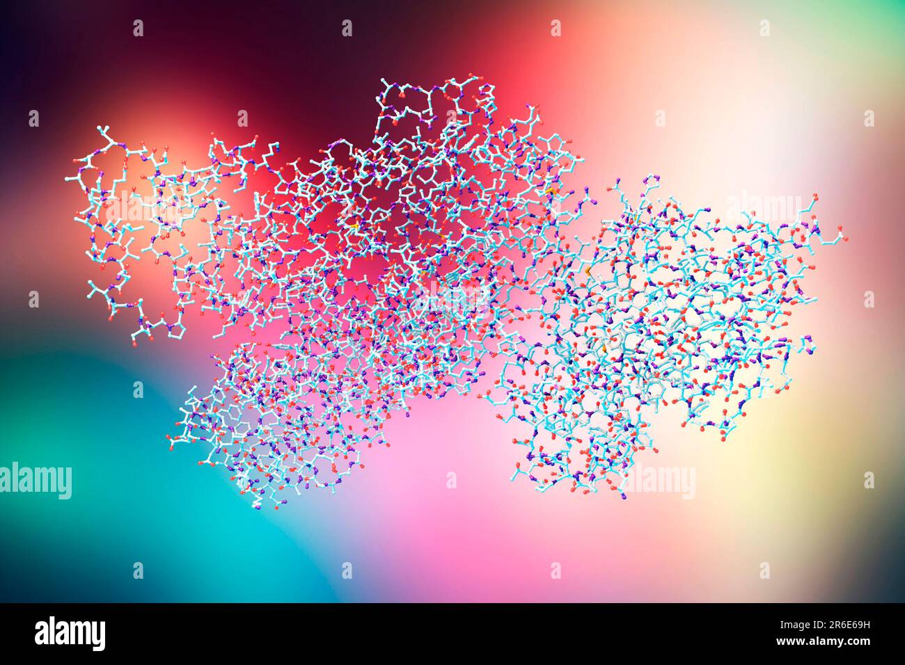 Facteur létal de l'anthrax, le modèle moléculaire. Cette enzyme est une des trois composantes de protéines qui forment la toxine produite par la bactérie Bacillus Banque D'Images