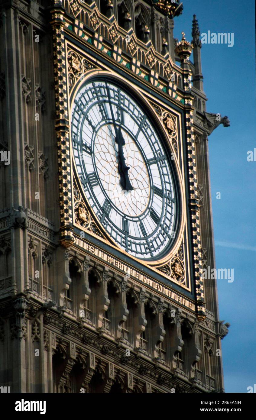 Big Ben, Londres, Angleterre, Grande-Bretagne, Grande-Bretagne, Europe, horloge, horloge, verticale Banque D'Images