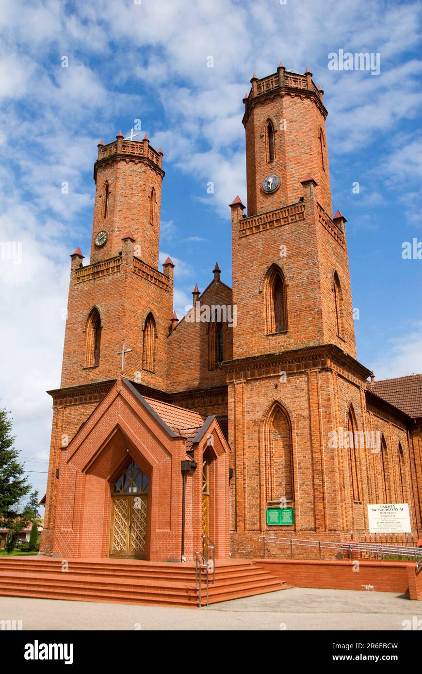 Église Sainte Catherine d'Alexandrie, Krokowa, Pomerania, Pologne, Kockow, Katarzyna z Aleksandrii Banque D'Images