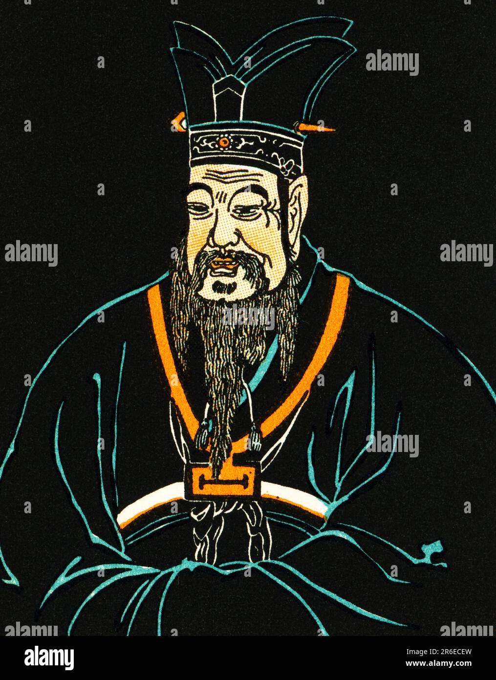 Confucius (c551-c479BC). Confucius était un philosophe et homme politique chinois de la période du printemps et de l'automne. Après un dessin de Yun Li pris d'une stèle, Xian, Chine, 1734. Banque D'Images