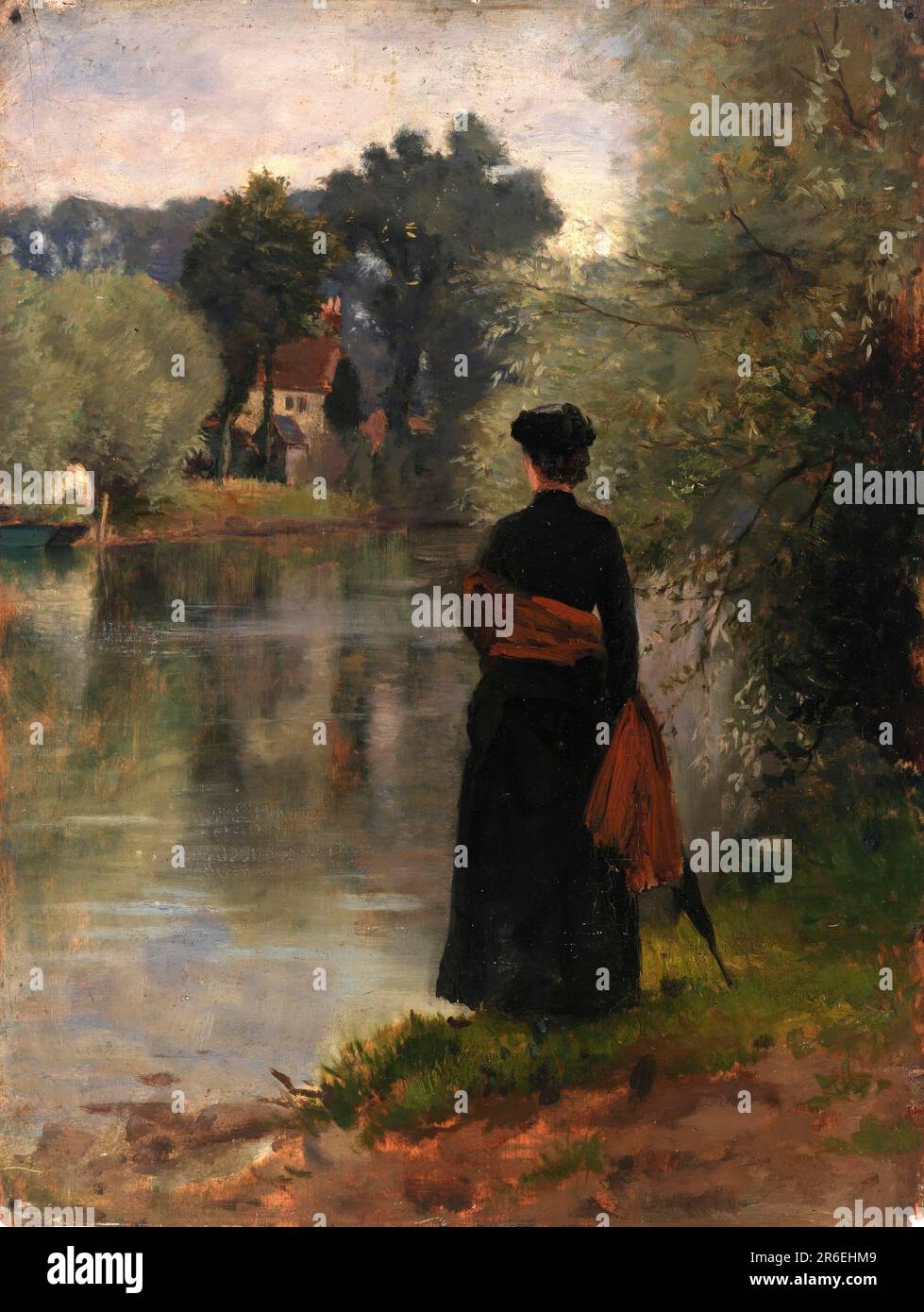 Promenade. Date : n.d. huile sur toile. Musée: Smithsonian American Art Museum. Banque D'Images