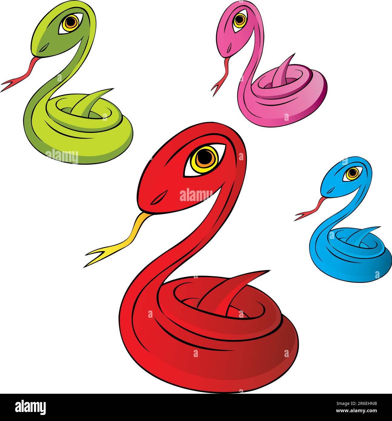 vecteur de dessin main serpent couleur Illustration de Vecteur