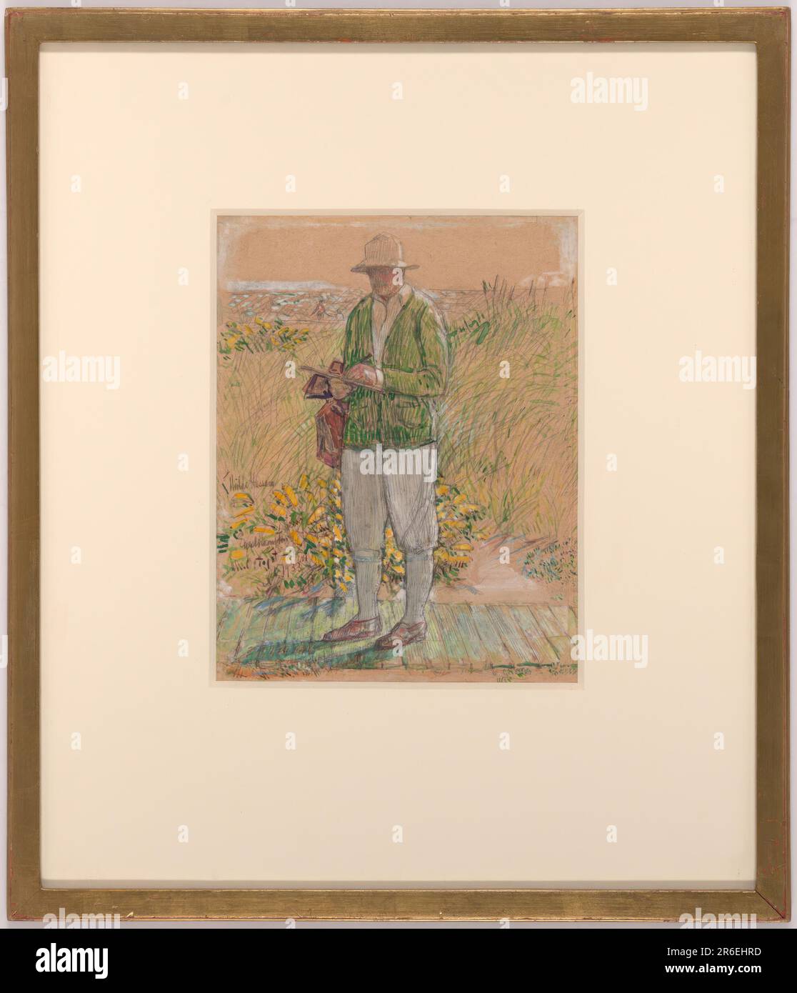 Childe Hassam autoportrait. Date: 1933. Aquarelle, graphite et gouache sur papier. MUSÉE: GALERIE NATIONALE DE PORTRAIT. Banque D'Images