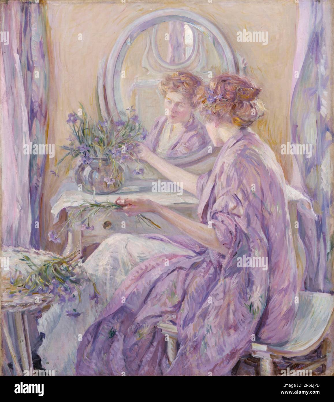 Le Violet kimono. Date : env. 1910. huile sur toile. Musée: Smithsonian American Art Museum. Banque D'Images