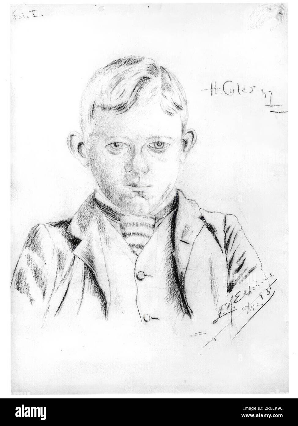 Portrait de Howard L. Coles. Charbon de bois sur papier. Date : décembre 1883. MUSÉE : MUSÉE HIRSHHORN ET JARDIN DE SCULPTURES. Banque D'Images