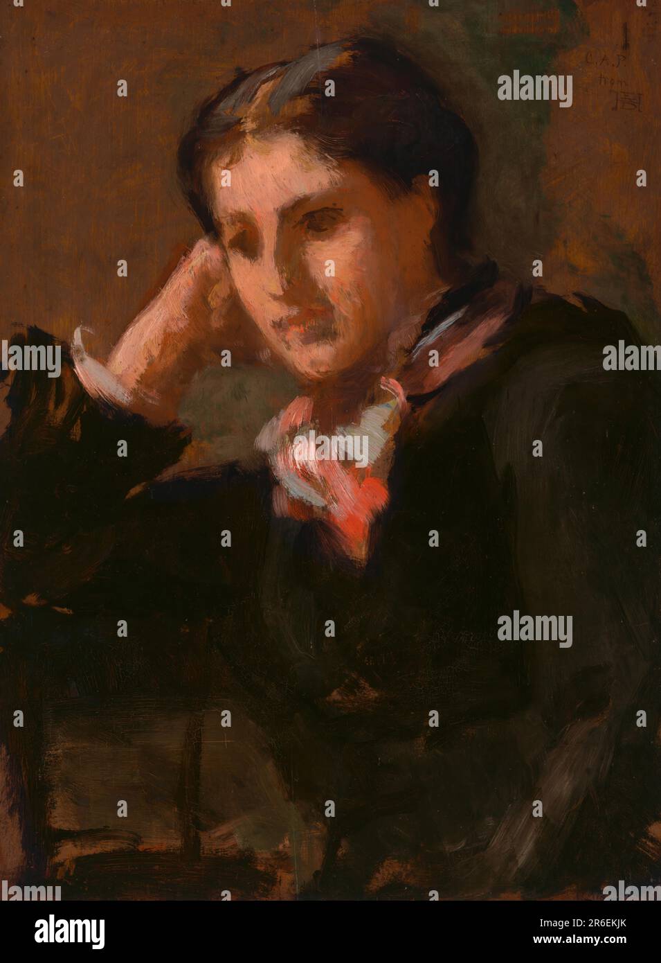 Charlotte Perkins Stetson Gilman. Date: Avant 1880. Huile sur panneau de bois. MUSÉE: GALERIE NATIONALE DE PORTRAIT. Banque D'Images