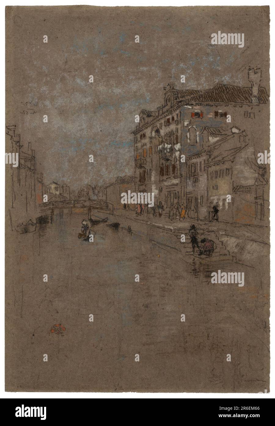 Canal de Venise (entrepôt de tabac). Pastel et charbon sur papier. Date : (1879-1880). MUSÉE : MUSÉE HIRSHHORN ET JARDIN DE SCULPTURES. Banque D'Images