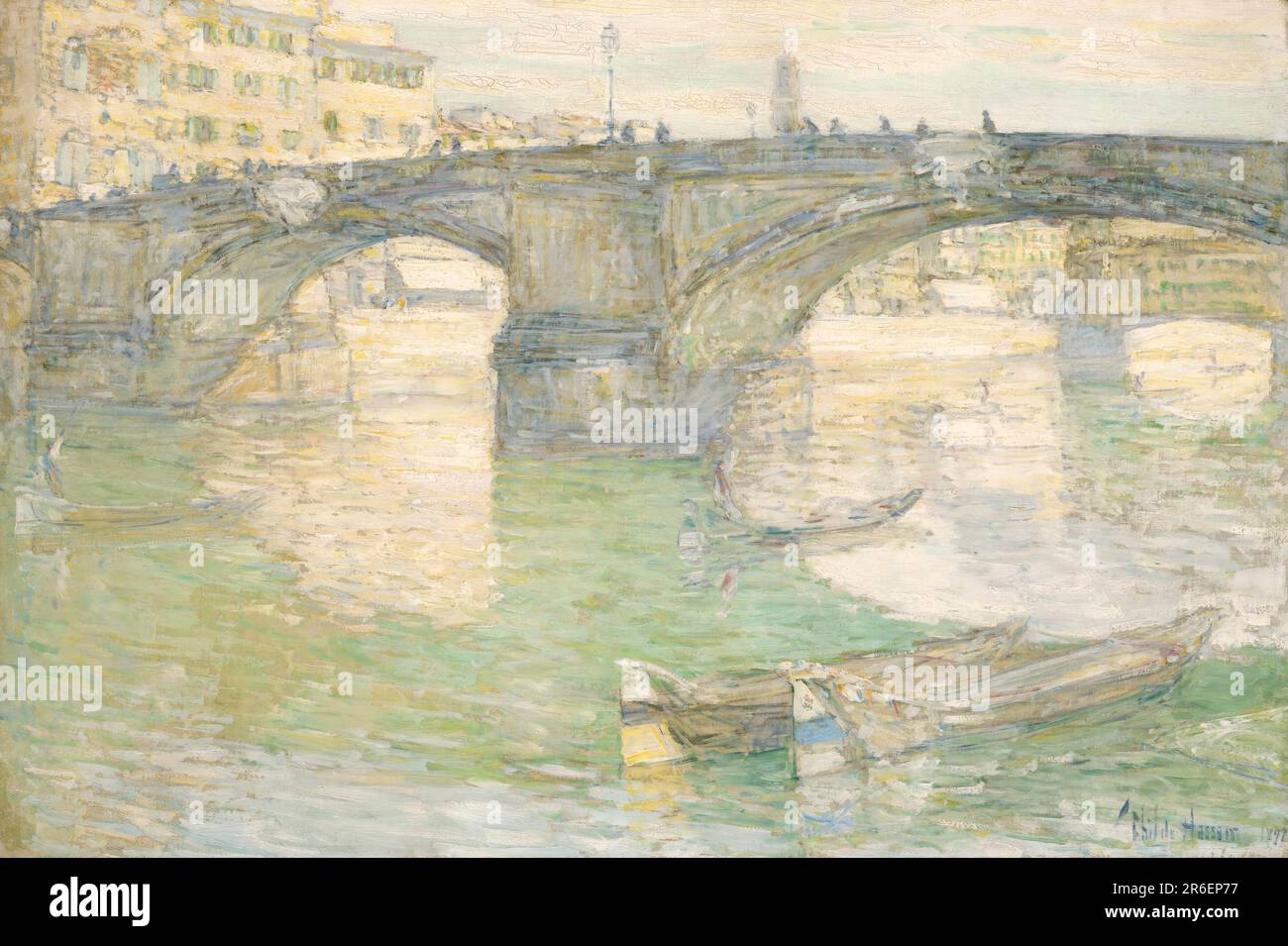 Ponte Santa Trinità. Date: 1897. huile sur toile. Musée: Smithsonian American Art Museum. Banque D'Images
