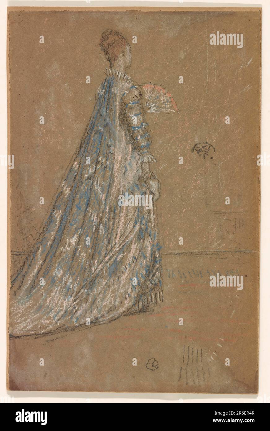 La robe bleue. Date: 1871. Origine: États-Unis. Craie et pastel sur papier brun. Musée: Freer Gallery of Art et Arthur M. Sackler Gallery. Banque D'Images