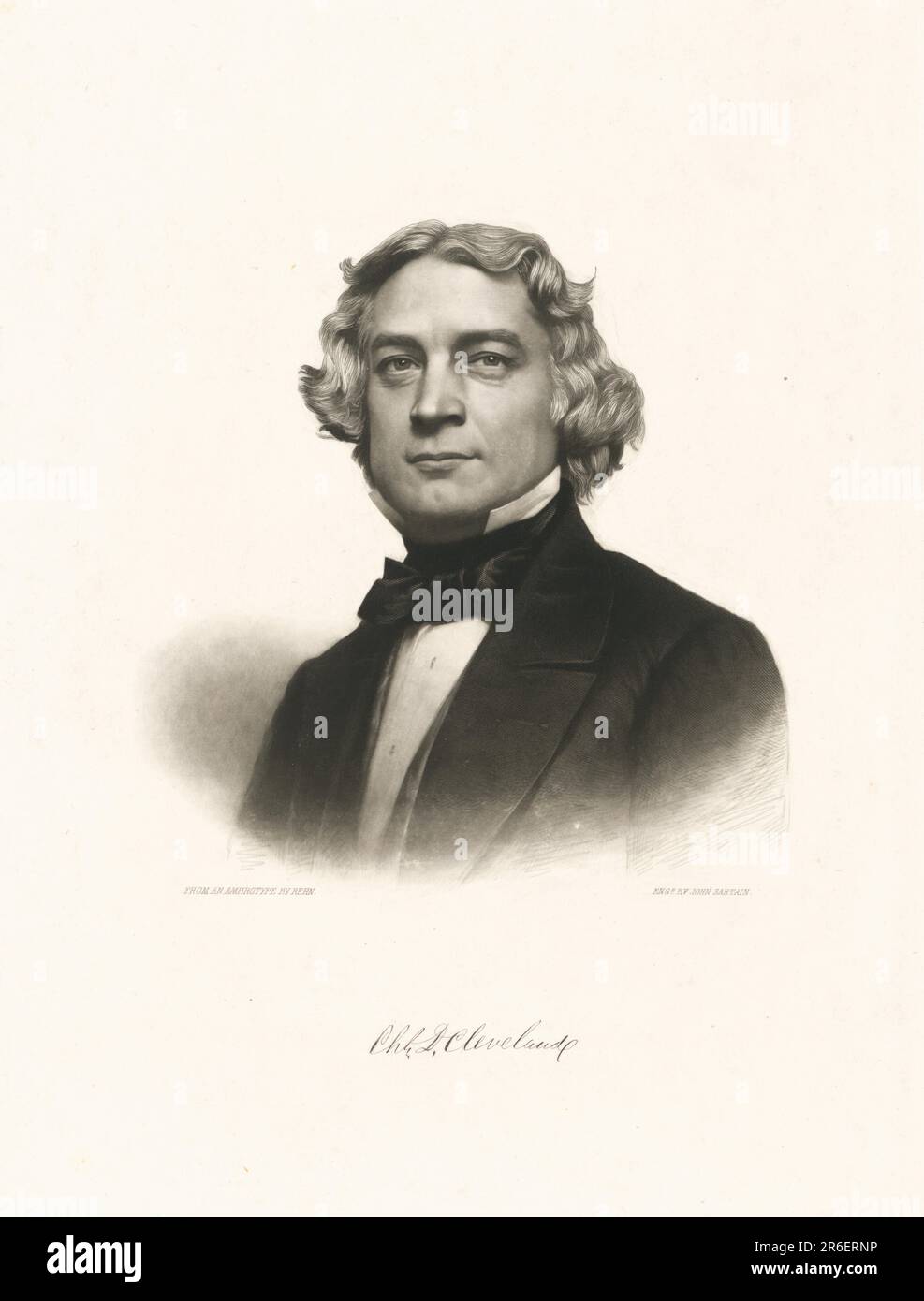 Charles Dexter Cleveland. Gravure sur papier. Date : c. 1859. MUSÉE: GALERIE NATIONALE DE PORTRAIT. Banque D'Images