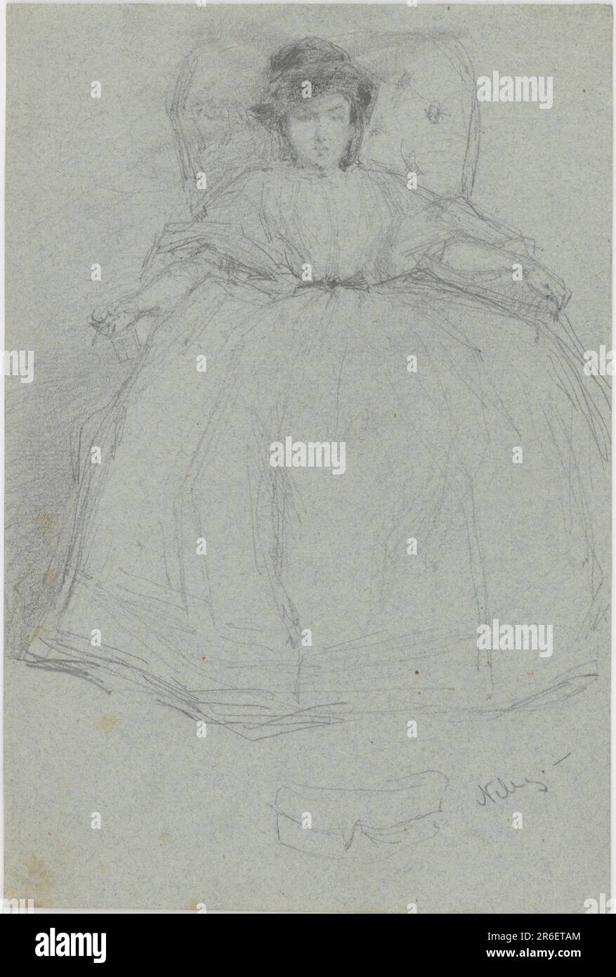 Nelly. Origine: États-Unis. Craie sur papier bleu. Date: 1867-1870. Musée: Freer Gallery of Art et Arthur M. Sackler Gallery. Banque D'Images