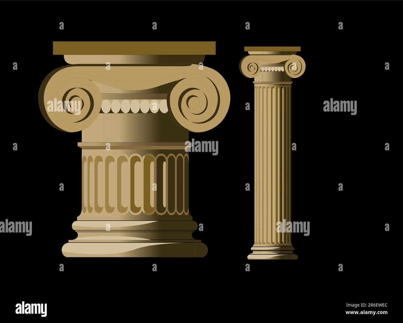 Colonne détaillée d'un temple grec Illustration de Vecteur