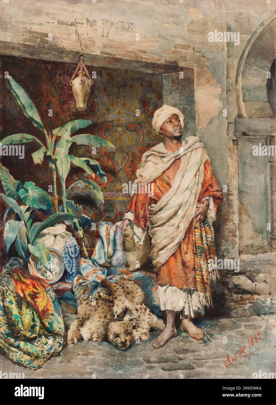 Figure d'un Moor. Date: 1882. aquarelle et crayon sur papier. Musée: Smithsonian American Art Museum. Banque D'Images