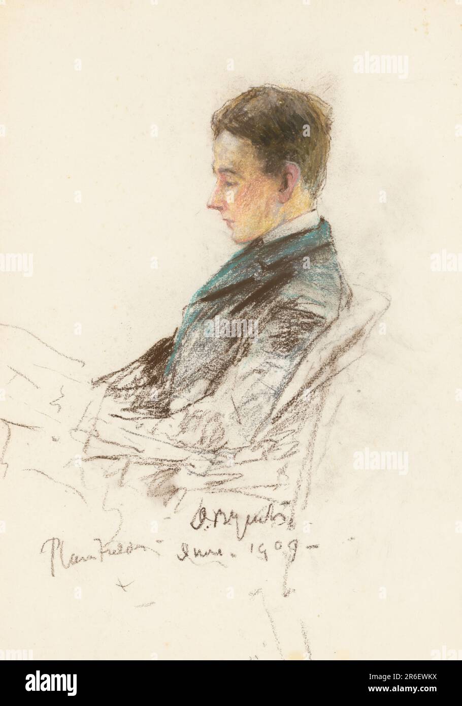 Van Wyck Brooks. pastel sur papier. Date: 1909. MUSÉE: GALERIE NATIONALE DE PORTRAIT. Banque D'Images