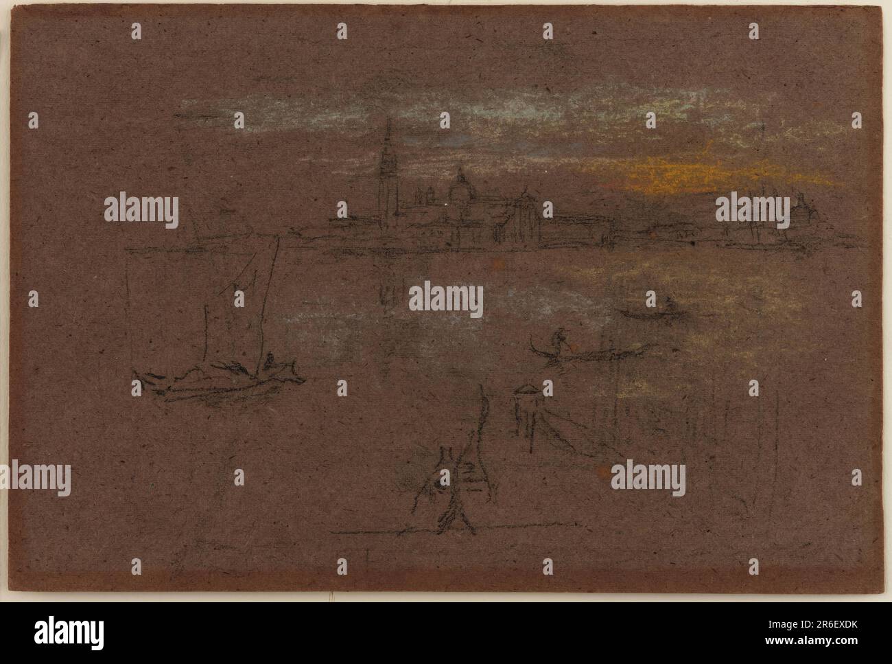 Venise. Date: 1880. Origine: États-Unis. Craies fabriquées sur papier brun. Musée: Freer Gallery of Art et Arthur M. Sackler Gallery. Banque D'Images