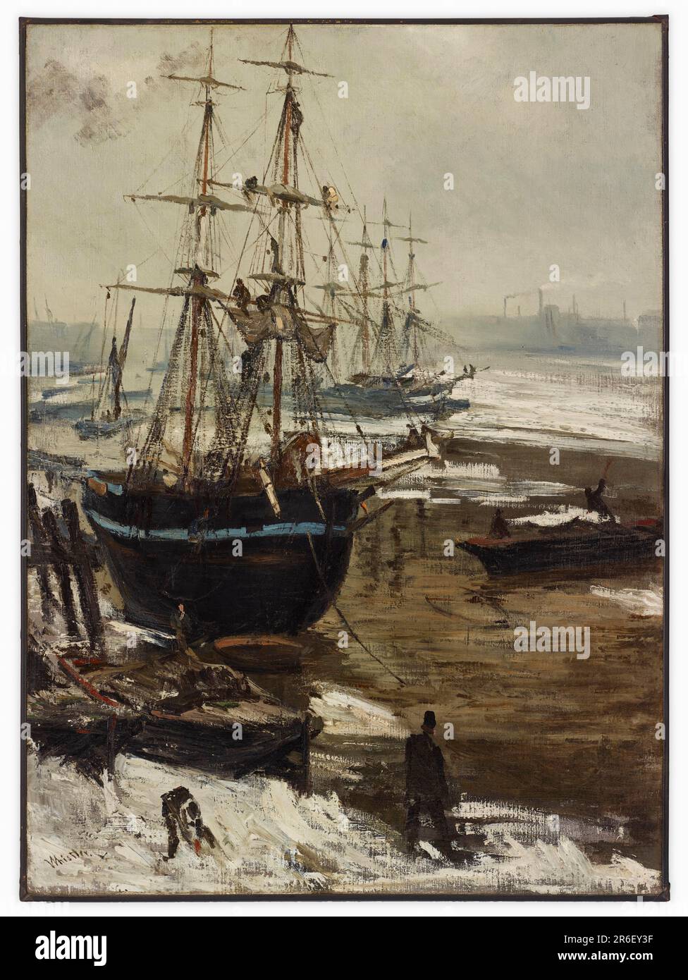 La Tamise dans la glace. Date: 1860. huile sur toile. Origine: États-Unis. Musée: Freer Gallery of Art et Arthur M. Sackler Gallery. Banque D'Images