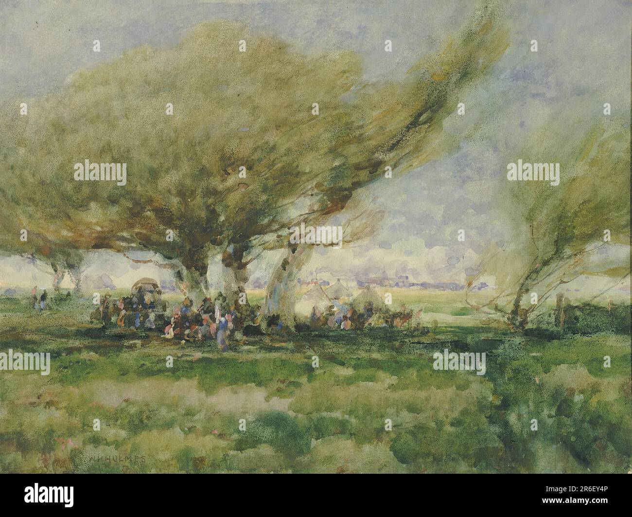 Un camp tzigane. Date : n.d. aquarelle. Musée: Smithsonian American Art Museum. Banque D'Images