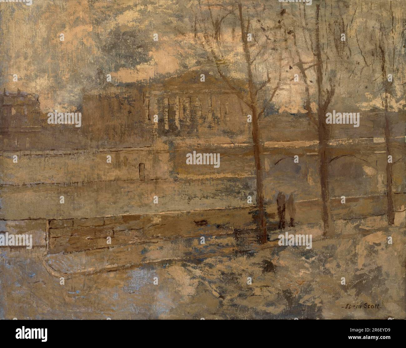 Chambre des personnes à votre service dans un brouillard. Date : n.d. huile sur toile. Musée: Smithsonian American Art Museum. Banque D'Images