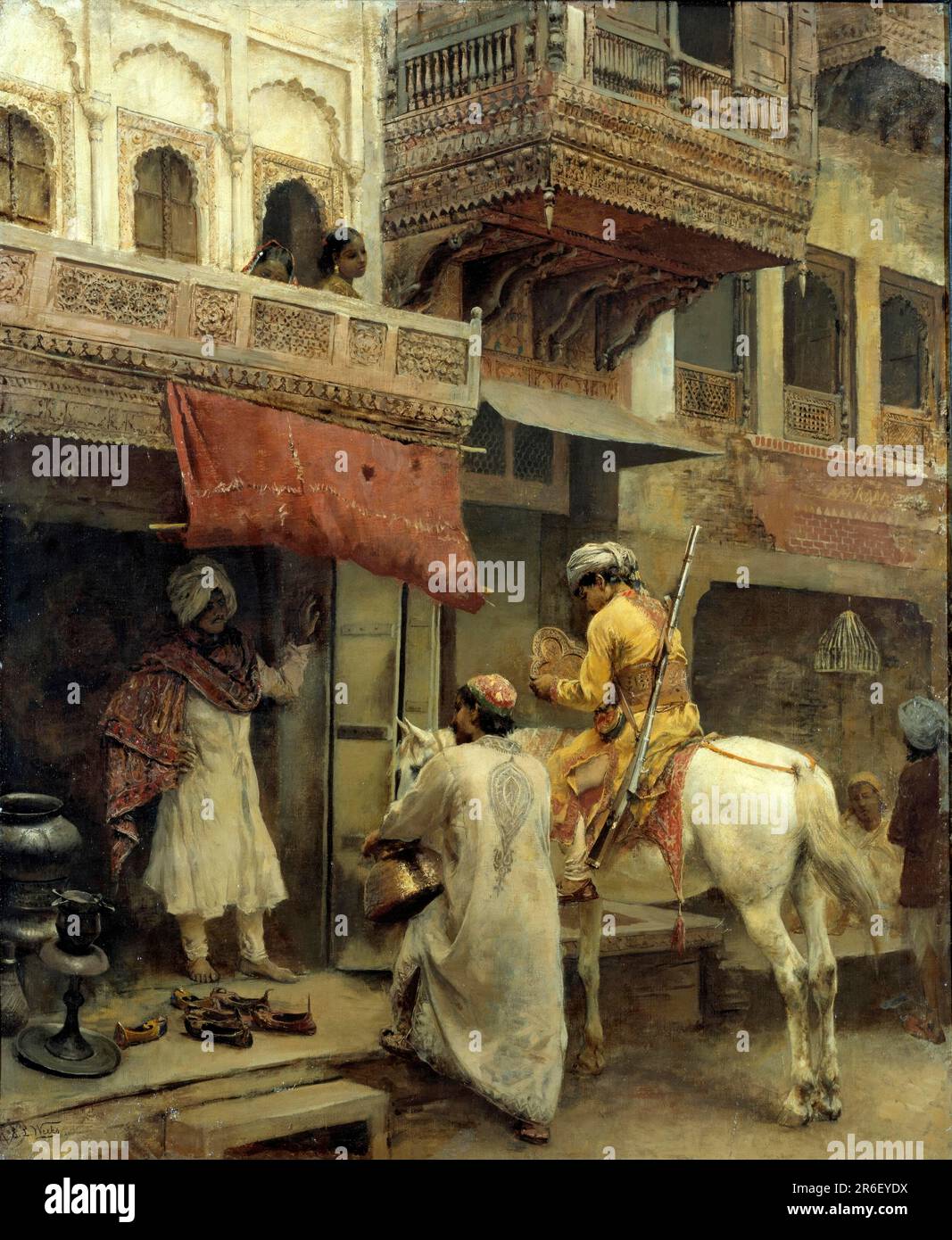 Scène de rue en Inde. huile sur toile. Date : env. 1885. Musée: Smithsonian American Art Museum. Banque D'Images