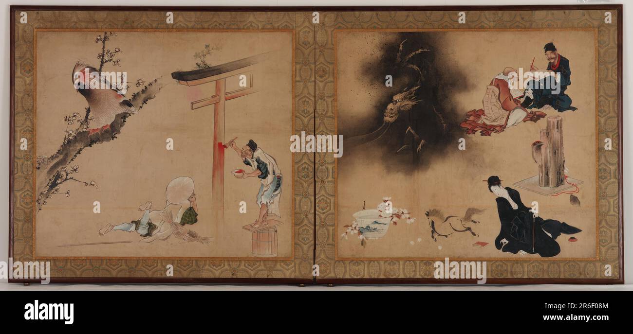 Différentes scènes. Date : env. 1810-1820. Origine: Japon. Période : période Edo. Encre et couleur sur papier. Musée: Freer Gallery of Art et Arthur M. Sackler Gallery. Banque D'Images Différentes scènes. Date : env. 1810-1820. Origine: Japon. Période : période Edo. Encre et couleur sur papier. Musée: Freer Gallery of Art et Arthur M. Sackler Gallery. Banque D'Images