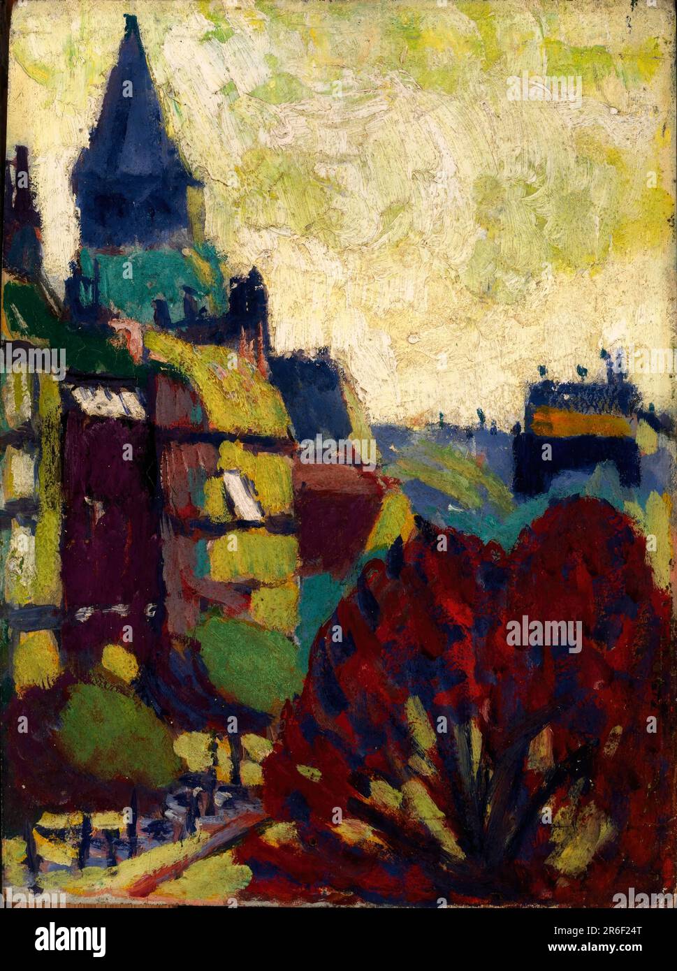 St. Germain des Prés. Huile sur bois. Date: 1909-1912. Musée: Smithsonian American Art Museum. Banque D'Images