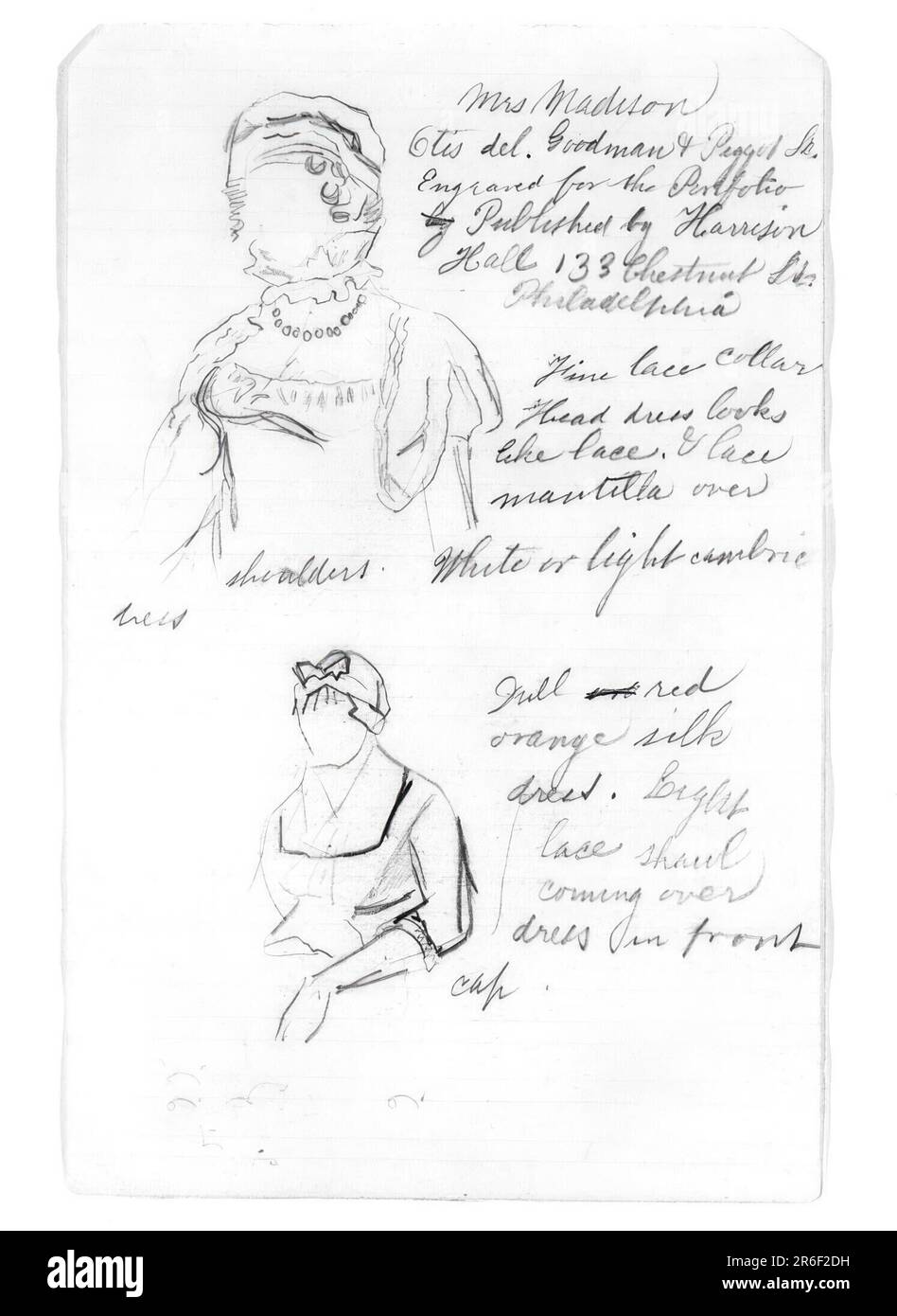 Mme Madison. crayon sur papier. Date : (1875-1876). MUSÉE : MUSÉE HIRSHHORN ET JARDIN DE SCULPTURES. Banque D'Images