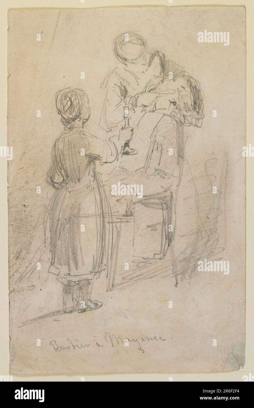 Barbier à Mayence. Date: 1858. Origine: États-Unis. Crayon sur papier vélin blanc cassé. Musée: Freer Gallery of Art et Arthur M. Sackler Gallery. Banque D'Images