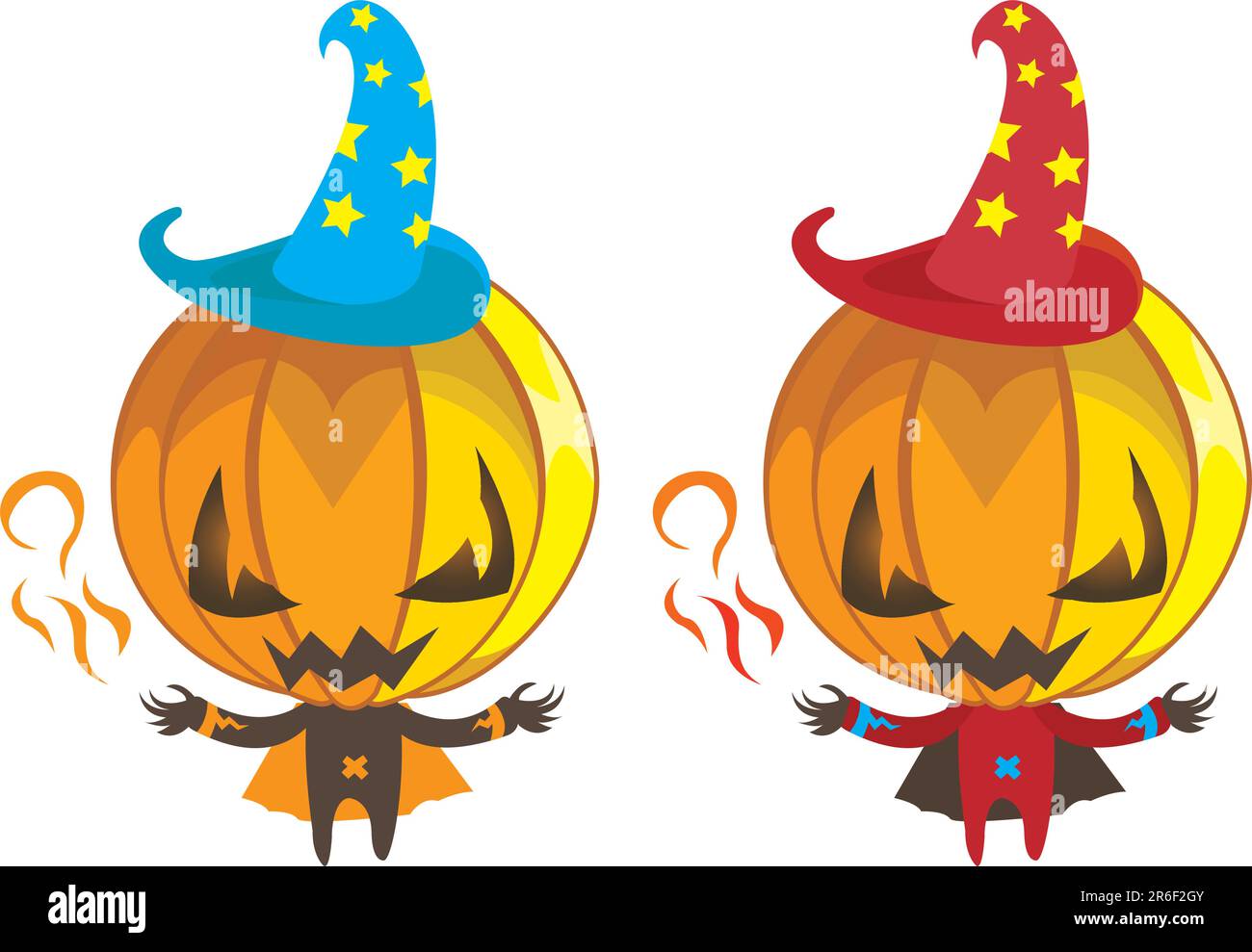 adorable enchanteur de citrouille. Illustration de Vecteur