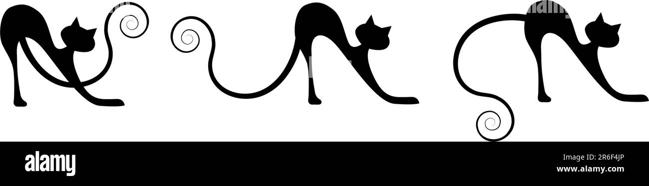 Silhouette de chat noir pour votre conception Illustration de Vecteur