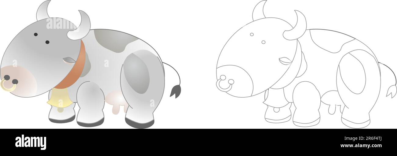 Modèle vectoriel de vache colorée, sur fond blanc Illustration de Vecteur