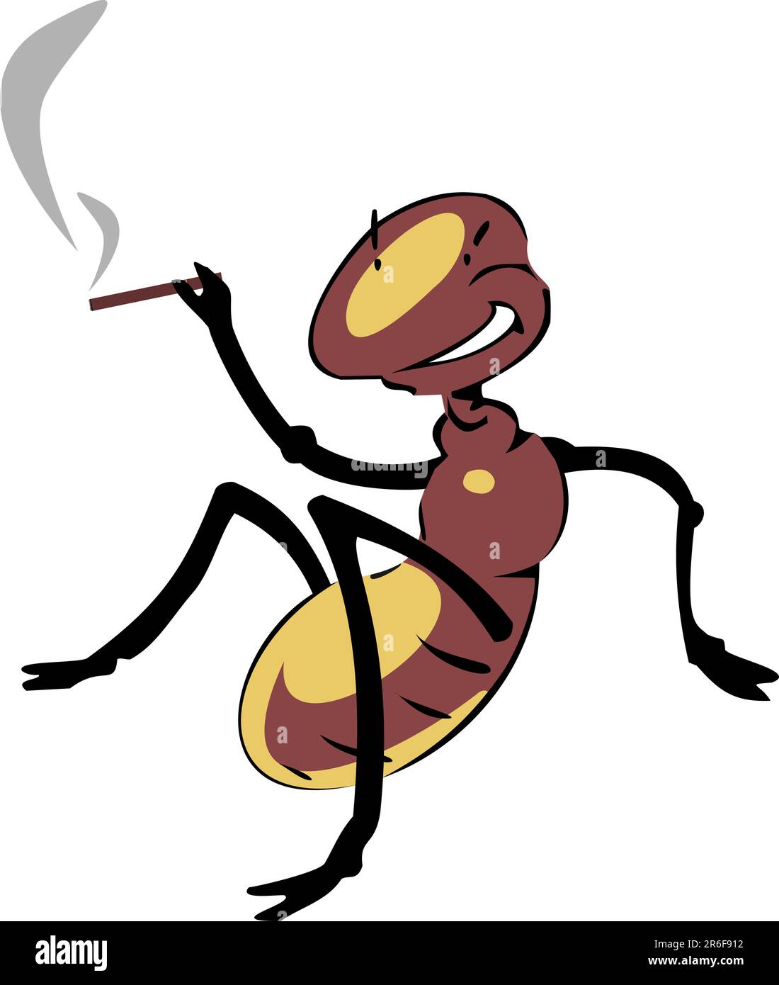 Fumer un cigare un insecte assis - vecteur Illustration de Vecteur